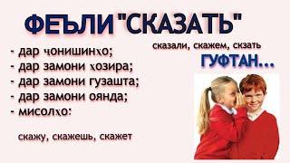 ФЕЪЛИ "САКАЗТЬ = ГУФТАН" ДАР ҶОНИШИНҲО ВА ЗАМОНҲО. ОМУЗИШИ ЗАБОНИ  РУСИ