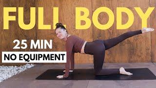 25 MIN TOTAL BEGINNER FULL BODY PILATES WORKOUT (No Repeats, No Equipment, No Jumping)