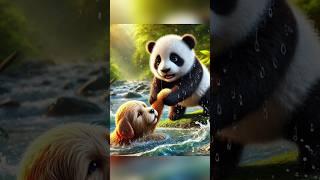 Heartwarming journey into the beauty of true friendship! .. #puppy #panda #shorts #friendship