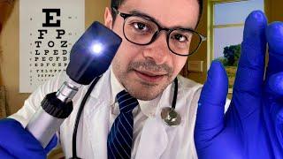 ASMR Doctor Full Body Medical Exam Roleplay Cranial Eye Exam Light Scalp Ear Face Exam Soft Spoken