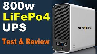 UPS with LiFePo4 Lithium Ion Batteries! GoldenMate Test & #Review - 800w inverter power backup