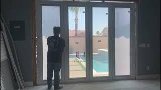 TEZA DOORS | TEZA BIFOLD PATIO DOOR WITH BLIND WHITE COLOR BIFOLD DOOR SYSTEM