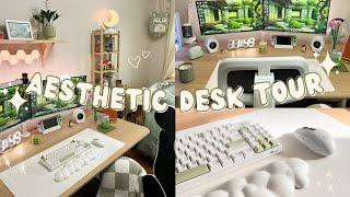 cozy & aesthetic desk setup tour | studio ghibli, pinterest inspired, & hobby collecting 