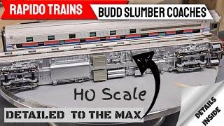 Rapido HO Budd Slumber Coaches with Interior and Underbody Max Detail!