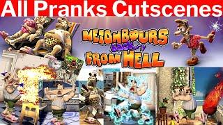 Only the Pranks Cutscenes | All Funny Moments | Neighbours back From Hell  (Full Game)