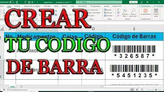 Como Crear CODIGO de BARRAS en EXCEL Gratis no PAGUES