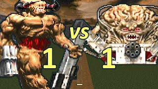 Cyberdemon vs Spider Mastermind - Boss vs Boss Fight - Doom Retro Battles