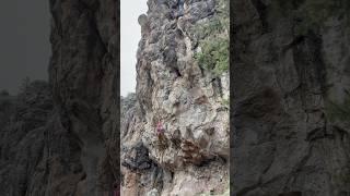 Powerful lower crux of Cthulhu : Jemez Mountains: Sport climbing