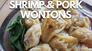 How to Make Chinese Shrimp and Pork Wontons | Wally Cooks Everything