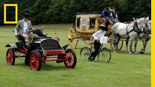 Horses vs. Horsepower: Watch Historic Rides Race Each Other | National Geographic