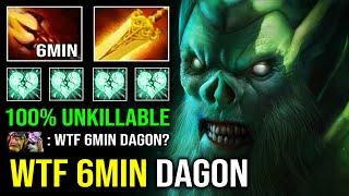 WTF 6Min Dagon 1 Shot Reaper 1v5 Run At Them 100% Unkillable Solo Mid Hard Carry Necrophos Dota 2