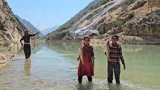 "Vali's fishing trip by the river with Ehsan and Fereshteh."