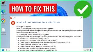 How To Fix Skype A JAVASCRIPT ERROR OCCURRED IN THE MAIN PROCESS Windows 10/11