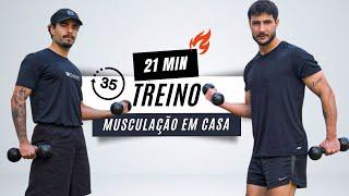 Treino hiit com pesos para o corpo inteiro, ganho de músculos e definição / 21 min intensos