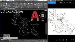 Autocad 2d Practice Drawing for Beginners - Exercise 6 (Basic to advance level )