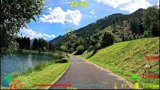 45 minute Indoor Cycling Fat Burning Workout Italy Alps Telemetry 4K Video