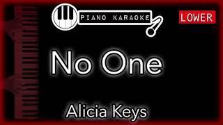 No One (LOWER -3) - Alicia Keys - Piano Karaoke Insturmental