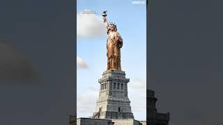 Statue of Liberty's Colorful Evolution: From Copper to Enchanting Green! #trending #shorts #foryou