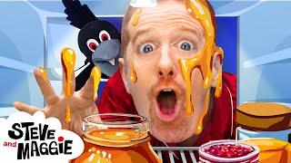 Magic Finger Family Food Swap Story for Kids with Steve and Maggie | Naughty Maggie Magic for Kids