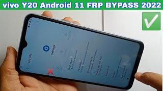 vivo Y20 FRP Bypass android 11 2022 / vivo Y20 setting not open