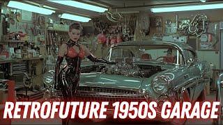 RetroFuture 1950s Garage: Glamour, Chrome, and Latex | AI Video by Midjourney & Hailuo AI Video