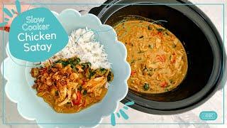 Simple Slow Cooker Chicken Satay Recipe  { Healthy}   Make In Pressure Cooker or Crockpot