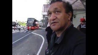 John Wanoa arrive in Auckland from Rotorua 8/12/2015 MANA Bus