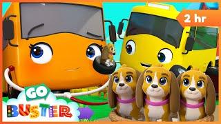 Buster Saves the Puppy!  | 2 Hours of Go Buster - Bus Cartoons & Kids Stories