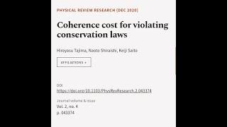 Coherence cost for violating conservation laws | RTCL.TV