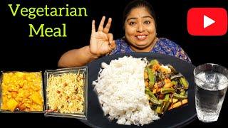 Delicious Vegetarian Meal Devouring Experience |Vegetarian Meal Eating Show | Live Eating Show