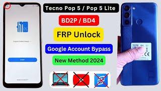 Tecno Pop 5 / Pop 5 Lite Frp Bypass || Tecno (BD2P / BD4) Google Account Bypass New Method 2024