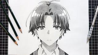 how to draw Ayanokouji Kiyotaka | Classroom of the Elite (step by step)