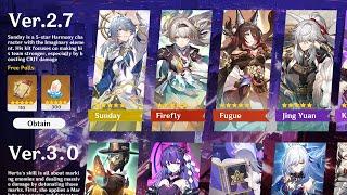 NEW UDAPTE! ALL BANNERS FROM 2.7 TO 3.2! 5-star Herta, Firefly, Aglaea, Fugue - Honkai Star Rail