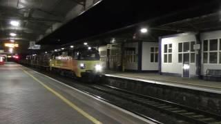 Brand new colas 70812 on Welded Rail trains through Newton Abbot 02-04-2017(HD)