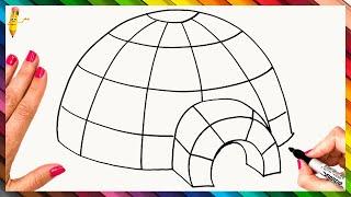 How To Draw An Igloo Step By Step  Igloo Drawing Easy