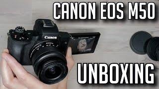 Canon EOS M50 Camera Kit with EF-M 15-45mm lens Unboxing