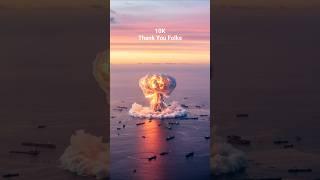 Aerial view nuclear bomb test on the high seas #explosion #nuclear #sea