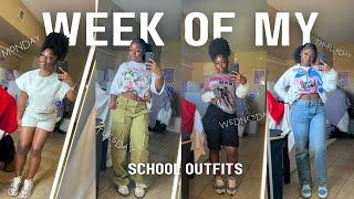 A WEEK OF MY SCHOOL OUTFITS| chit chat, grwm, ootd, natural hair| MSBLUE