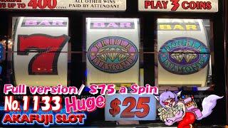 Finally!! Massive Jackpot Biggest Jackpot Triple Double Diamond Slot ③, Barona Casino 赤富士スロット③超爆勝ち