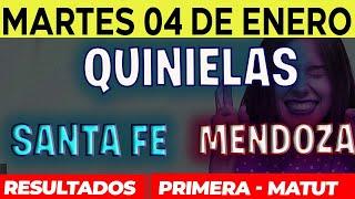 Quinielas Primera y matutina de Santa fé y Mendoza Martes 4 de Enero