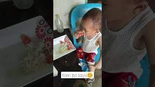 at one year old and 3 months practice eating Ng mag Isa 