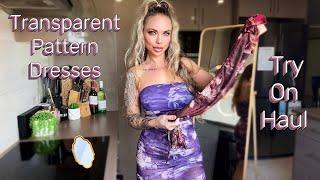 Pattern Dresses Try-On PURPLE vs RED with Mirror View | EllieKarrx 