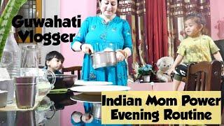 Indian mom Power Evening  Routine| night time routine | kitchen Cleaning| kids to bed | Indian Mom