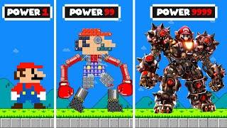 Super Mario Bros. but Upgrading ROBOT Mario to 9999 Powerups | Game Animation