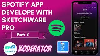 Make Spotify music app with Sketchware pro || Part 3 || Koderator || By DVNigam #android_development