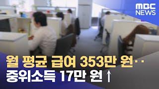 월 평균 급여 353만 원‥중위소득 17만 원↑ (2024.02.27/12MBC뉴스)