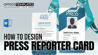 How to Design Press Reporter ID Card in MS Word | ID Card Design