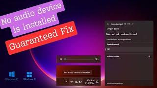 Fix Windows 7/10/11 "no audio device is installed " Problem | No Speaker or Microphone  | 6 Methods