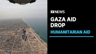 The British Royal Air Force drops aid into Gaza | ABC News