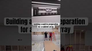 Building a wall in the garage. #garage #construction #cabinet #obsessedgarage #home